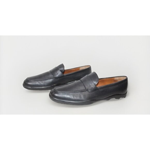 Bally Micson Men's Black Pebbled Leather Oxford Shoes Driving Loafer Slip 11.5 D - Picture 2 of 14